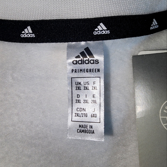 Adidas white crewneck sweater 2xl M 3S FL CREW - Picture 3 of 3